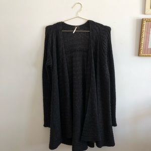 Free People Oversized Black Knit Cardigan sz S